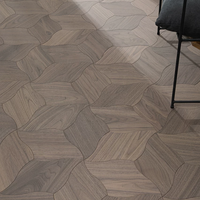 Parquet en bois massif multicouche en noyer noir de style américain moderne, feuilles de bouleau pleines, incrustation irrégulière, sol pour la maison