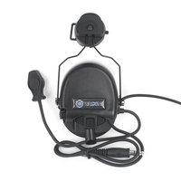 Casque tactique WADSN Ver.3 avec adaptateur pour rail de casque WZ213, écouteurs de communication, écouteurs étanches IPX-4, 500-1000mAh