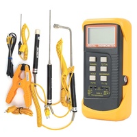 Thermomètre numérique industriel à double canal avec capteur de température à thermocouple de type K en métal, indice de protection IP55, modèle 6802II