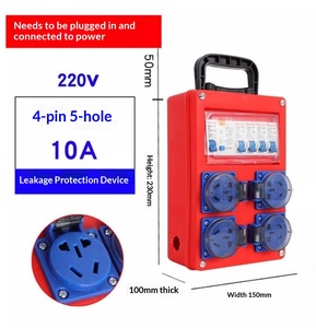กล่องจ่ายไฟกันน้ำแบบเต้ารับเดี่ยว 10A 5 ขา พร้อม RCD 220V ติดผนังได้ สำหรับกล่องจ่ายไฟชั่วคราว - Product Image 3