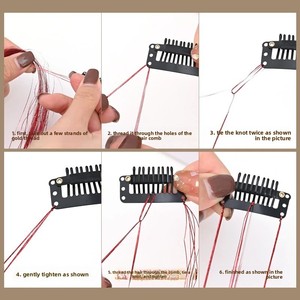 Extensions de cheveux en PET multicolores FUJIA, mèches colorées avec fil doré, effet laser, 200g - Product Image 3