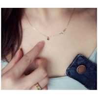 Kalung Perak Sterling S925 Berlapis Emas 14K Model Tetesan Air dengan Rantai Tulang Selangka untuk Wanita