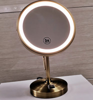 Miroir de maquillage LED grossissant ZIHAN avec plateau rond en verre intelligent et grossissement 3X