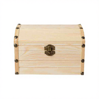 Nouvelle boîte à trésors de pirate multifonction en bois sculpté de style campagnard français, écologique, petite, pour bijoux et cadeaux