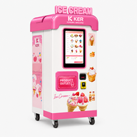 Distributeur automatique de crème glacée avec écran tactile de 49 pouces, machine à crème glacée molle en libre-service avec système de pasteurisation UV