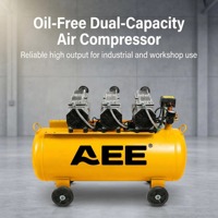 Compresseur d'air sans huile ultra silencieux pour gonflage de pneus, machine à air dentaire sans huile avec moteur en cuivre 550W*3