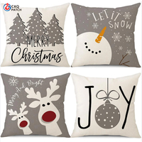 Housse de coussin décorative pour canapé en coton, personnalisée, imprimée en 3D par sublimation, thème Noël