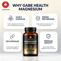 Magnésium Complexe 12-en-1 Marque Blanche OEM 700mg 12 Formes (Glycinate, Citrate, Malate, L-Thréonate) 120 Gélules pour Sommeil et Muscles Personnalisé