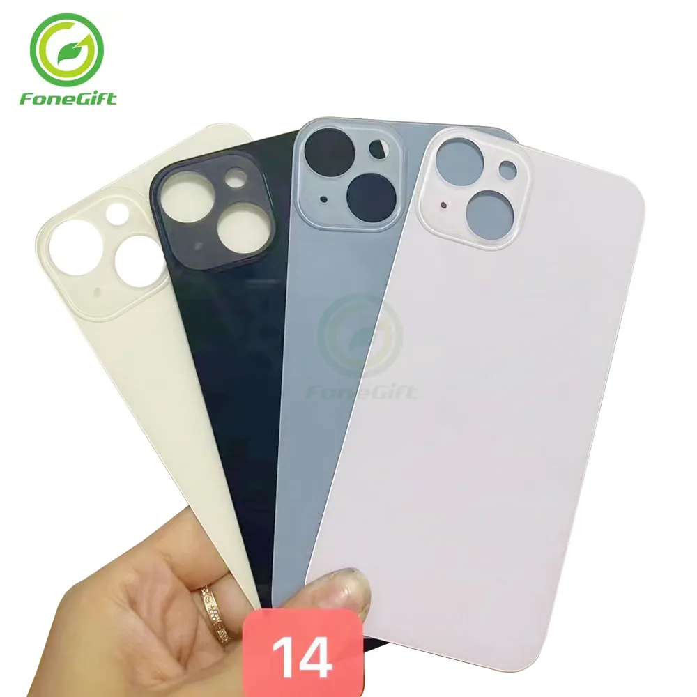 Capa traseira para iphone 14, case de proteção, carcasa de vidro para iphone 14, pro, max, carcaça traseira