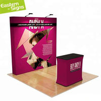 Stand d'exposition portable Eastern Signs en aluminium extrudé sur mesure 10x10 avec mur arrière de 3m, tissu couleur personnalisée, installation facile