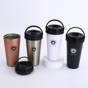 380ml/500ml Insulated Vacuum 304 Stainless Steel <b>Coffee</b> Mug Handle Lid Leak-Proof 6-12 Hours Thermal Insulation BPA Free LED - Product Image 3