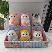 Boîte Mystère de Jouets Squishy Chat Aléatoire – Figurine Animale Adorable Anti-Stress en TPR Ultra-Doux Format de Poche pour Jeu Sensoriel et Soulagement du Stress