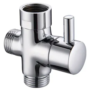 Brass Bidet T 3 Way Shower Water Diverter Bathroom Accessories Toilet Bidet T- Adapter Chrome