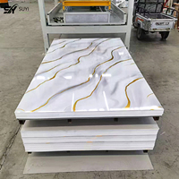 Panneaux muraux modernes en PVC UV haute brillance, imperméables, ignifuges, à motif marbre, avec une garantie de 5 ans pour la décoration d'hôtels et de villas