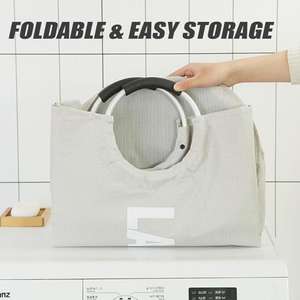 Sac <span class=keywords><strong>de</strong></span> rangement pliable pour linge avec cadre en aluminium, panier à linge imperméable en tissu Oxford grande capacité, logo personnalisé pour les commandes en gros - Product Image 4