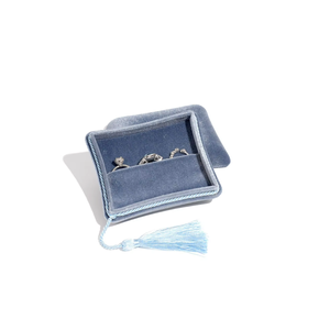 High-end Velvet Tassel Jewelry <b>Box</b> Custom Logo <b>Soft</b> Fabric Packaging for Rings Necklaces Bangles - Product Image 3