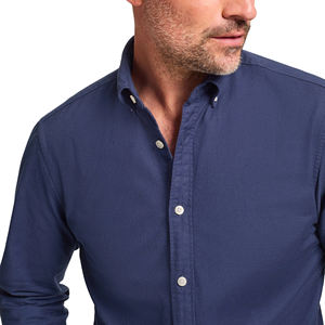 Heren Oxford overhemd 100% katoen effen kleur lange mouw knoopsluiting slim fit formeel voor werk woon-werkverkeer maatwerk sampleservice - Product Image 3