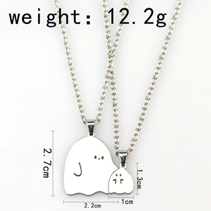 Collier pendentif couple fantôme enlacés, style dessin animé, pour homme, bijoux de mode pour couple, collier d'amour, Saint-Valentin - Product Image 6