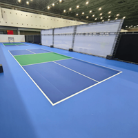 Revêtement de sol pour terrain de pickleball professionnel en PVC - 3 mm d'épaisseur, absorption des chocs, surface antidérapante, installation facile