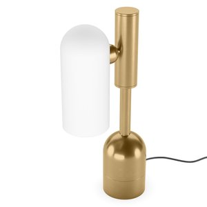 Lámpara de Mesa de Diseño Minimalista, Base E27 de Metal Dorado, Fuente de Luz LED, Iluminación Decorativa para Dormitorio y Sala de Estar - Product Image 1