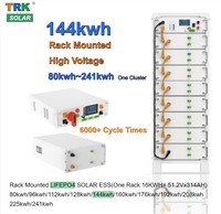 Batterie de rack de serveur 144 kWh LiFePO4 51,2 V haute tension, armoire de stockage d'énergie solaire industrielle C&I, BMS, durée de vie de 15 ans, TIANRIKO