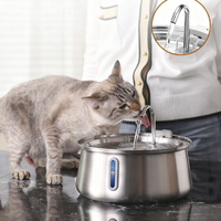 Distributeur d'eau pour animaux de compagnie en acier inoxydable, rechargeable, étanche IPX5, pour chats, capacité de 4 L, fenêtre de visualisation, filtration automatique