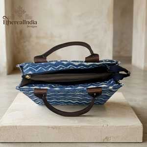 Handmade Rug Fabric Laptop <b>Tote</b> Bag Hand Block Print Cotton Lining <b>Nylon</b> Handle Rexene Sling Crossbody Phone Bag - Product Image 4