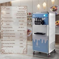 Nouvelle machine à crème glacée molle automatique, haute production commerciale, en acier inoxydable, 4500W, compatible lait et eau, prix usine
