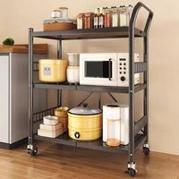 Étagère de rangement de cuisine pliable multi-usages en acier moderne SHINEHOUSE à 3 niveaux pour four/micro-ondes