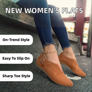 Nouvelles chaussures décontractées pour femmes Shimaer 2025, à bout pointu, à semelle plate, à enfiler, en PU, pour toutes les saisons (printemps, été, automne, hiver) - Product Image 2