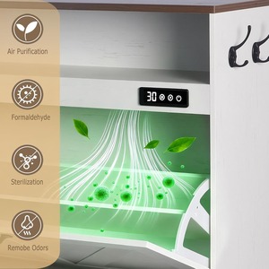 Farmhouse <strong>White</strong> 2 Flip Drawers Deodorizing <strong>Shoe</strong> Cabinet <strong>Shoe</strong> Rack Entryway <strong>Storage</strong> with Deodorizing Function - Product Image 2
