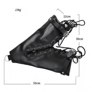 Giocattoli Sessuali BDSM per Adulti, Manette in Pelle Nera di Alta Qualità per Mani e Piedi, Attrezzatura per Bondage Maschile e Femminile per Giochi Sessuali - Product Image 3