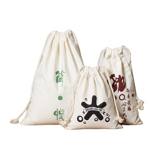 Custom Logo Printed Organic Natural Cotton Drawstring Packaging Bag <b>Perfume</b> Cosmetic Gift Storage Dust Muslin Cotton Pouch - Product Image 5