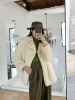 YR1200 réel manteau de peau de fourrure de lapin Rex accepter la veste de fourrure de luxe d'hiver pour femmes