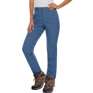 Pantalon de randonnée pour femme, bleu, imperméable, fermeture à boutons, polyester, vêtements d'extérieur - Product Image 1