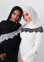 Nouvelle Écharpe Longue en Modal avec Bordure en Dentelle Solide 2026, Douce et Respirante, Hijab Quatre Saisons pour Femme, Mode Ethnique Quotidienne