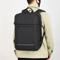 Sac à dos de voyage professionnel extensible grande capacité pour homme avec port de charge USB Type-C double et bande réfléchissante