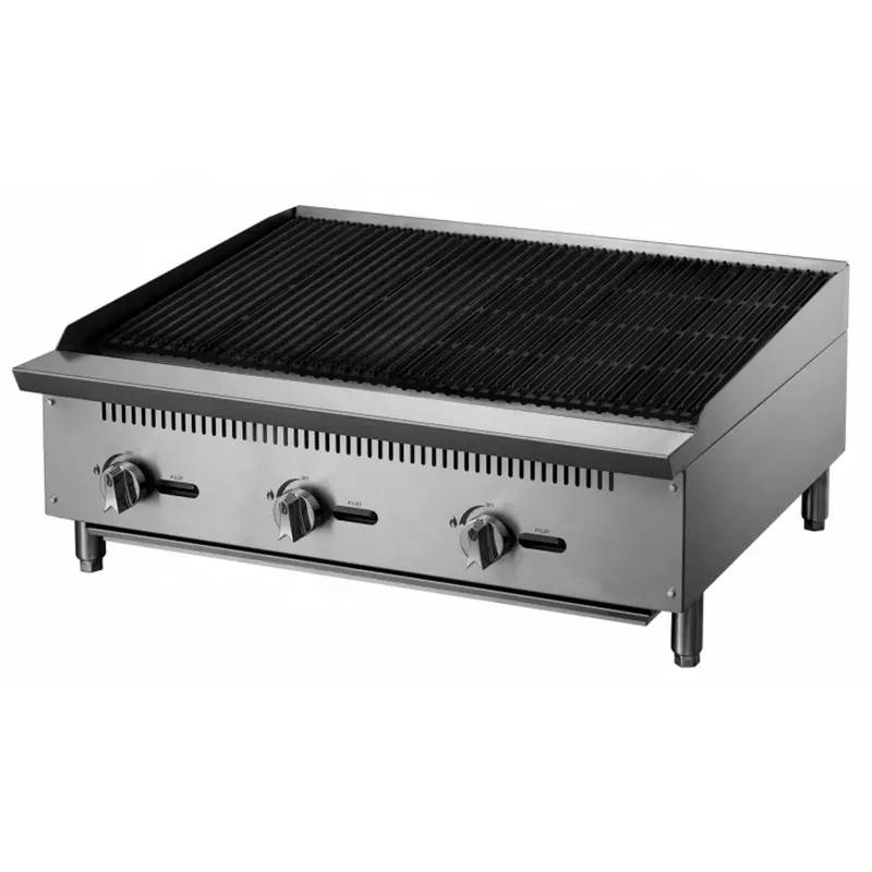 Commercial Hot Sale Restaurant Kitchen Equipment Gas Cooking Range Gas Charbroiler Barbecue Grill