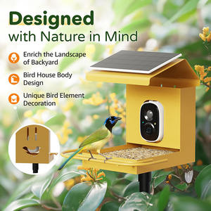 JH-Mech Mangeoire à oiseaux 10X7X10 pouces avec caméra à énergie solaire pour parents et grands-parents Mangeoire à oiseaux intelligente en métal - Product Image 5