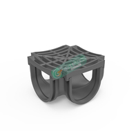 Système de canaux de drainage en HDPE pour une évacuation efficace de l'eau dans les zones industrielles avec connecteur à quatre voies