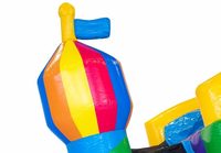 Toboggan aquatique gonflable double piste en PVC personnalisé pour usage commercial extérieur avec piscine, modèle IB101