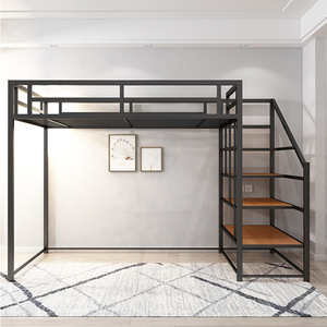 Dormir pour adultes Cadre de lit en métal Lit mezzanine pour adultes École Maison Hôtel <span class=keywords><strong>Auberge</strong></span> Lit mezzanine - Product Image 3