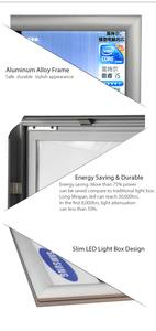 Clip sur cadre Led A0 A1 A3 A4 <span class=keywords><strong>profil</strong></span> en aluminium A2 panneau Led bord allumé Ultra mince boîte à lumière cadre à pression Led Lightbox - Product Image 3