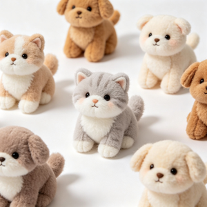 Ensemble de mini jouets en peluche animaux mignons (chat, chien, ours, <span class=keywords><strong>lapin</strong></span>) avec doublure en maille, vente directe usine, faible MOQ, OEM/ODM pour cadeaux d'enfants - Product Image 2