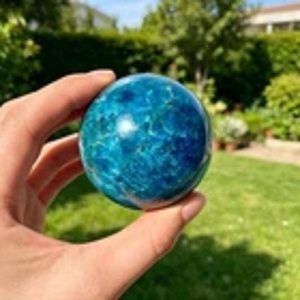 Esfera de Cristal de Apatita Azul Natural al por Mayor, Bola de Cristal de Apatita Pulida, Cristal Curativo Decorativo - Product Image 2