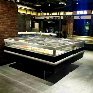 Commercial double compresseur supermarché libre-service promotion vitrine congélateur d'île deli affaire réfrigérateur - Product Image 2