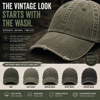 Casquette de baseball vintage en coton délavé, broderie personnalisée, streetwear vierge, visière incurvée, effet vieilli, faible MOQ, chapeau OEM