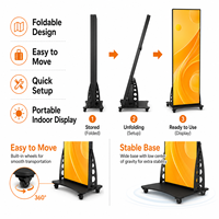 Écran d'affichage LED haute luminosité Gob Process P2/P2.5 640*1920mm, écran pliable intelligent Wifi, affichage portable pour activités intérieures