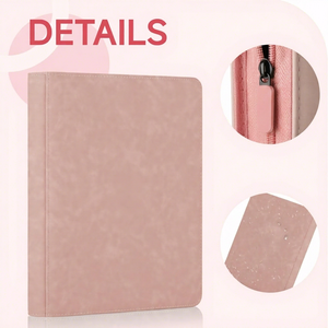 T178 <b>Leather</b> Waterproof Double-Sided Card <b>Binder</b> with Over 200 Capacity for /TCG Game & Sport Cards Pink - Product Image 2