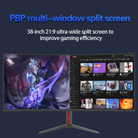 Monitor Gaming Curvo LED de 38 Pulgadas, PD65W, 4K, 100HZ, Baja Emisión de Luz Azul, PBP, con IPS NEGRO para Uso en Oficina